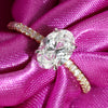 Petite Micropavé Oval Diamond Engagement Ring - Yellow Gold